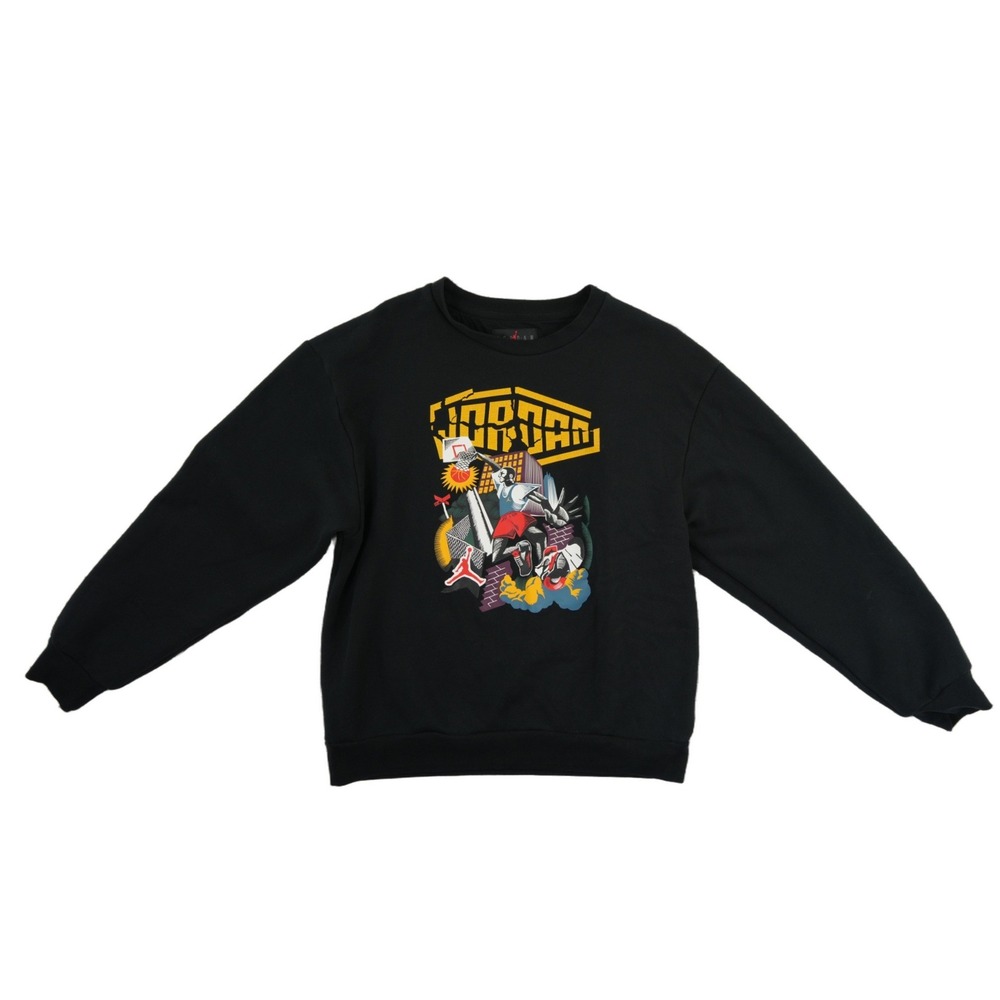 Jordan Mens Size XL Black Graphic Crewneck Sweatshirt Michael Jordan Art Vintage